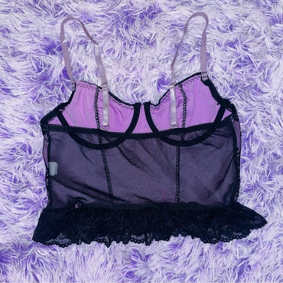 Elegant Black and Purple Lace Women's Top - Picture 2 of 9